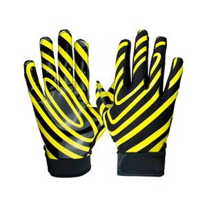 American Football Receiver <b>Gloves</b> Sticky <b>Grip</b> Silicone Palm Padded Adjustable Wrist Strap Sports Equipment Football <b>Gloves</b> Men - Product Image 1