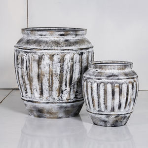 Maceta de resina redonda creativa con textura oceánica, maceta rústica para jardín, decoración del hogar, florero de alta calidad - Product Image 5