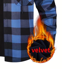Adult Men's <b>Flannel</b> Plaid <b>Jacket</b> Check Button Up Top Classic Casual Wear Fancy <b>Flannel</b> <b>Jacket</b> With Two Pocket - Product Image 3