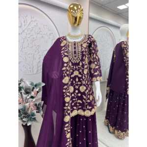 Conjunto de traje de fiesta para mujer de diseñador con bordado y lentejuelas trabajo Elegante ropa de noche - Product Image 2