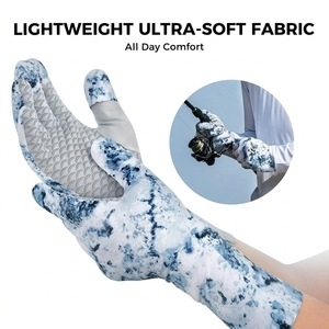 Guantes de Pesca de Neopreno con Estampado por Sublimación, Impermeables, Compatibles con Pantalla Táctil, Unisex, para Todas las Estaciones, Azul Claro Gris - Product Image 2