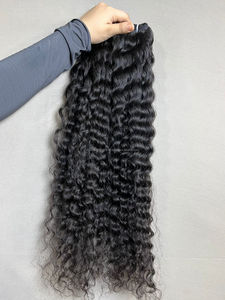 Extensiones de cabello humano Remy indio virgen 100%, estilo de onda profunda suelta rizada cruda Natural y elegante - Product Image 4