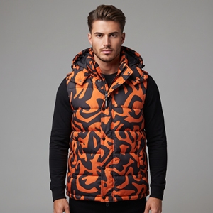 High Quality Men's <b>Camouflage</b> Bodywarmer Hooded Quilted Winter Padded Vest Sleeveless Warm Outdoor Casual <b>Jacket</b> - Product Image 5