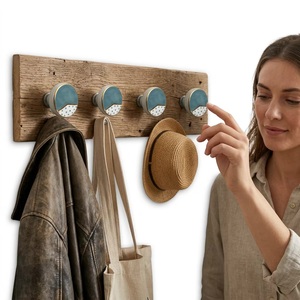 Industrial Ceramic Cabinet Knob & <b>Drawer</b> Handle Round Blue Polka Dot <b>Gold</b> Trim Eco-Friendly & Durable - Product Image 5