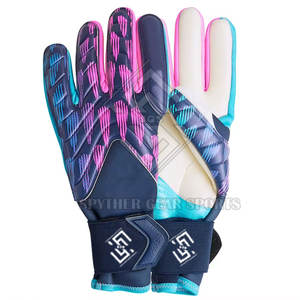 Gants de gardien de but de football personnalisés OEM de haute qualité avec double sangle de poignet, paume en latex antidérapante et protection des doigts pour hommes - Product Image 2