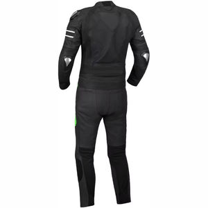 Traje de Motociclismo de Cuero Verde y Negro, Equipo de Protección Completo para Motociclistas - Product Image 6