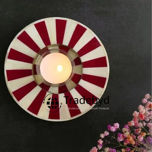 Porte-bougie de luxe en os incrusté, décoration artisanale haut de gamme par Tradebyd - Product Image 1