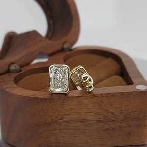 Pendientes de Diamantes Cultivados en Laboratorio de 2.00CT Cada Uno, Corte Radiante, para Mujer, Oro Sólido de 14K, Finos, Brillantes, Regalo para Novia - Product Image 4