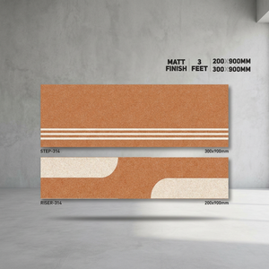 Porcelain Step Riser Tiles 900x300mm & 900x200mm-Matte Firebrick Non-Slip Stair Treads for Malls Hall & Bathroom Use - Product Image 6