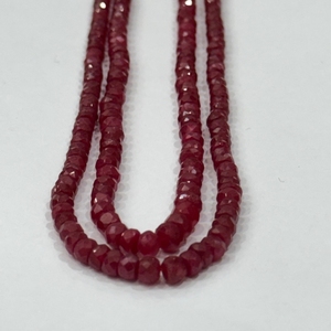 Cuentas facetadas de rubí natural en tendencia, rondel de 4-5mm, hilo de rubí rojo AAA de la India, gema suelta para fabricación de joyas, grado mayorista. - Product Image 1