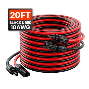 Cavo di Prolunga per Pannello Solare 20FT 10AWG con Connettori Impermeabili Femmina/Maschio, Cavo PV 6mm², Cavi di Alimentazione e Prolunghe - Product Image 1