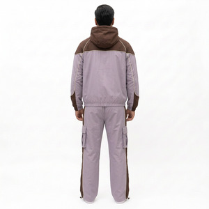 Chándal Reversible con Capucha para Hombre, Ecológico, con Bloques de Color, Cremallera Completa, Bolsillos Laterales, Corte Regular, Ropa Casual de Invierno, 100% - Product Image 2
