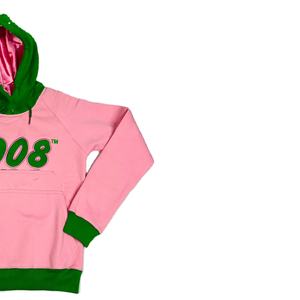 Sudadera con Capucha Personalizada de Algodón 100% con Letras Tejidas Impresas de la Hermandad Iota Phi Theta y Alpha Phi Alpha, Modelo Satin 1908 - Product Image 3