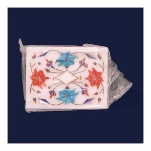 Handmade Customized Marble Jewelry Box Makrana Stone Inlay Design Velvet <b>Ring</b> & <b>Watch</b> Box for Storage & Gift Purpose - Product Image 4