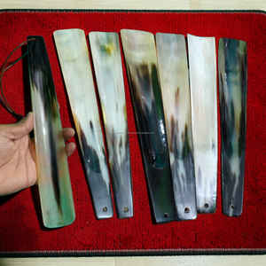 Calzador de cuerno de buey y toro de 31 cm de primera calidad, diseño plano con lazo de cuero marrón al mejor precio - Product Image 6