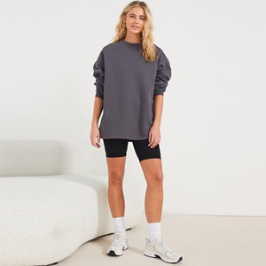 Sweat-shirt décontracté à col ras du cou pour femmes, tissu tricoté de couleur unie, confort toutes saisons, design imprimé de lettres, haut à la mode d'automne et de printemps - Product Image 4