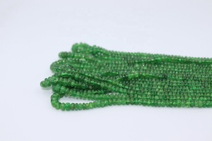 Cuentas de Rondelle lisas de tsavorita de 2,5-4mm de calidad AAA, cuentas lisas de 16 pulgadas, hebra de piedras preciosas naturales para la fabricación de joyas - Product Image 3