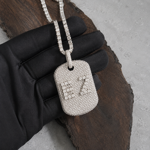 Collar con Colgante de Letra Personalizado con Incrustaciones de Moissanita, Joyería Hip Hop al por Mayor, Colgante para Hombre - Product Image 4