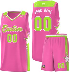 Conjunto de Uniforme de Baloncesto Personalizado, Malla sin Mangas, Cuello en V, Impresión por Transferencia de Calor, 100% Poliéster de Secado Rápido, Nombre y Número para Adultos Unisex - Product Image 5