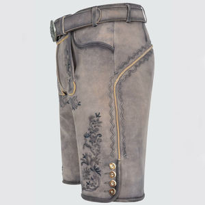 Shorts en cuir véritable pour homme, style bavarois allemand, en daim de vache, style hip-hop. - Product Image 6