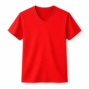 เสื้อยืดคอวีผ้าฝ้ายคลาสสิกสุดหรูสำหรับใส่ทุกวัน เนื้อผ้านุ่มพรีเมียม สวมใส่สบาย ทันสมัย แฟชั่นที่ขาดไม่ได้ สไตล์ลำลองสดใส - Product Image 1