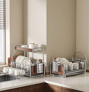 Vietnam Retractable Dish Drying <b>Rack</b> Metal <b>Kitchen</b> Bowl <b>Storage</b> Organizer with Chopsticks Holder - Product Image 1