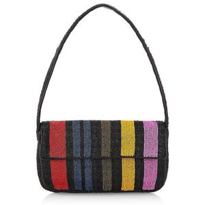 Bolso de Mano de Lujo Negro y Multicolor con Bordado de Cuentas para Mujer, Bolso de Hombro Colgante para Boda, Fiesta, o como Regalo - Product Image 1