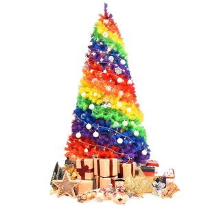 Albero di Natale Tradizionale di 2,1 Metri con Foglie Artificiali Pieghevoli e Supporto in Metallo - Product Image 1