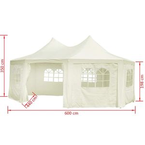 Carpa Octogonal Color Crema de 19.7'x14.4'x11.5' para Bodas y Eventos - Product Image 4