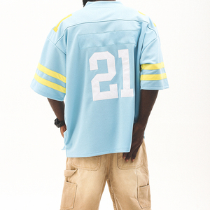 Fabricante de Camisetas Personalizadas, Diseño de Camiseta de Fútbol, Camiseta de Fútbol Americano de Manga Corta con Rayas para Hombre, con Sensación Premium - Product Image 3