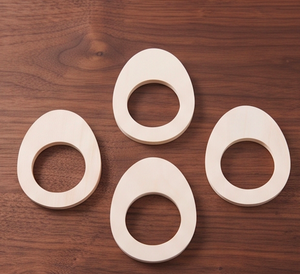 Paquete de 4 servilleteros de madera natural, decoración de mesa ecológica de estilo nórdico para bodas y uso doméstico - Product Image 6