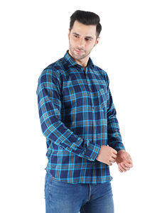 Camisa a Cuadros Personalizada para Hombre, Corte Ajustado, 100% Algodón, Estampado de Franela, Casual, Manga Larga, ODM, Transpirable, Ecológica, Cuello Mao - Product Image 4