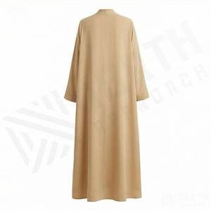 2025 OEM Kimono Abaya pour femmes musulmanes, en tissu polyester épais, doux et très extensible, col en V, manches longues, pour fêtes, Ramadan, mariages - Product Image 2