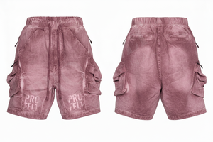 Shorts Cargo Décontractés Vintage Personnalisables avec Logo – Coton Respirant Séchage Rapide Multi-Poches avec Cordon de Serrage Longueur Genou Coupe Ample pour l'Été et la Gym - Product Image 5