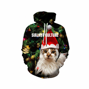 Nouveau sweat à capuche unisexe en polyester/coton imprimé en 3D avec motif de renne de Noël, col rond, imprimé drôle de Père Noël, automne-hiver - Product Image 2
