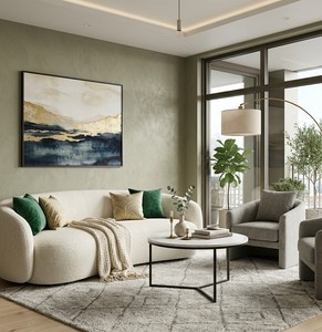 Contemporary Round Coffee <b>Table</b> with Marble <b>Top</b> and Black Metal Frame for Living Room Furniture - Product Image 2