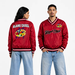 Custom College Windbreaker Spirit Satin Pullover <b>Jacket</b> Team Warm Up Top Embroidered Patch OEM Manufacturer Men's <b>Jackets</b> - Product Image 2