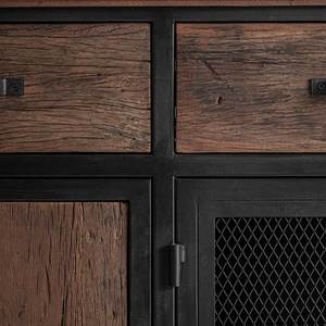Rustic Modern Solid Wood <b>Sideboard</b> with Metal Brown Finish Durable Construction 5 Ft+ <b>Storage</b> Drawers & Doors for Living Room - Product Image 6