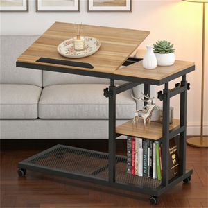 Tavolino a C Regolabile in Altezza, Tavolo Laterale Mobile per Casa e Ufficio, Tavolino da Caffè per Piccoli Spazi, Scrivania per Computer - Product Image 4