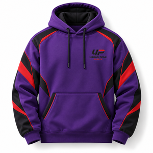 Sweat à capuche pour homme Urban Peak Sports, couleur violette, avec cordon de serrage noir, poche kangourou, sweat à capuche de haute qualité pour homme - Product Image 1
