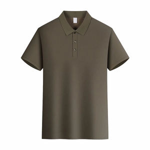 เสื้อยืดกอล์ฟแขนสั้นผู้ชาย พิมพ์ลายตามสั่ง ผ้าฝ้าย 100% มีกระเป๋า ป้องกันรอยยับ สไตล์ลำลอง ปักลาย ผ้าถักเรียบ - Product Image 3