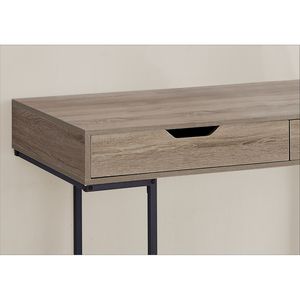 Contemporary Modern 48\"L Home <b>Office</b> Laptop Computer Desk with Storage <b>Drawers</b> Brown Laminate and Black Metal - Product Image 3