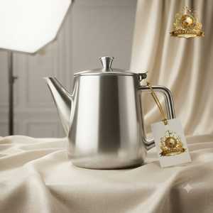 Théière en acier inoxydable, bouilloire à thé classique en métal, cafetière pour restaurant et hôtel, bouilloire à eau - Product Image 5