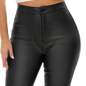 Pantalones de Cuero Genuino de Cintura Alta para Mujer, Diseño Invernal Personalizado ODM, Transpirables, de Primera Calidad - Product Image 5