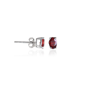 Natural Red <b>Garnet</b> Round Stud <b>Earrings</b> 925 Silver Handmade Gemstone Silver Plated For Women Wholesale Manufacturers Jewelry Gift - Product Image 1