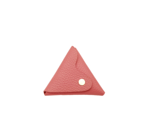 [Castello] Italian Pebble Leather Minimalist Triangular Coin Case Holder Pouch <b>Wallet</b> 9x9cm Hasps Closure Unisex Customise Logo - Product Image 1