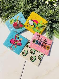 Porte-monnaie perlé « Cheers » avec broderie de très bonne qualité, petit porte-monnaie à deux couleurs en perles de rocaille, idéal pour femmes et filles - Product Image 5