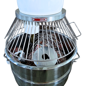 Mélangeur à pâte à pizza électrique commercial 60 litres, planétaire, avec bol en acier inoxydable et fouet métallique, pour usage en boulangerie - Product Image 1