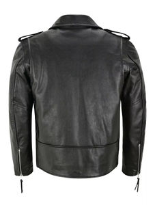 Chaqueta de Cuero Vintage con Cuello Alto y Protección Contra el Viento para Motociclistas, Hombres y Mujeres, Estilo con Cierre, Manga Larga, Corte Ajustado - Product Image 2