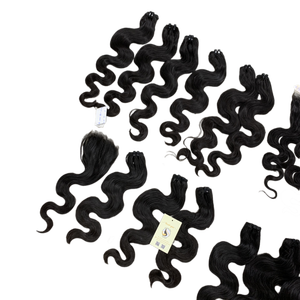 Super doble dibujado cutícula alineada extensiones de cabello humano paquete de ondas del cuerpo pelo de trama cruda terminaciones de alta calidad - Product Image 1